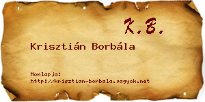 Krisztián Borbála névjegykártya